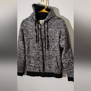 Cozy Zip-Up Men's Sweater in Black and Gray